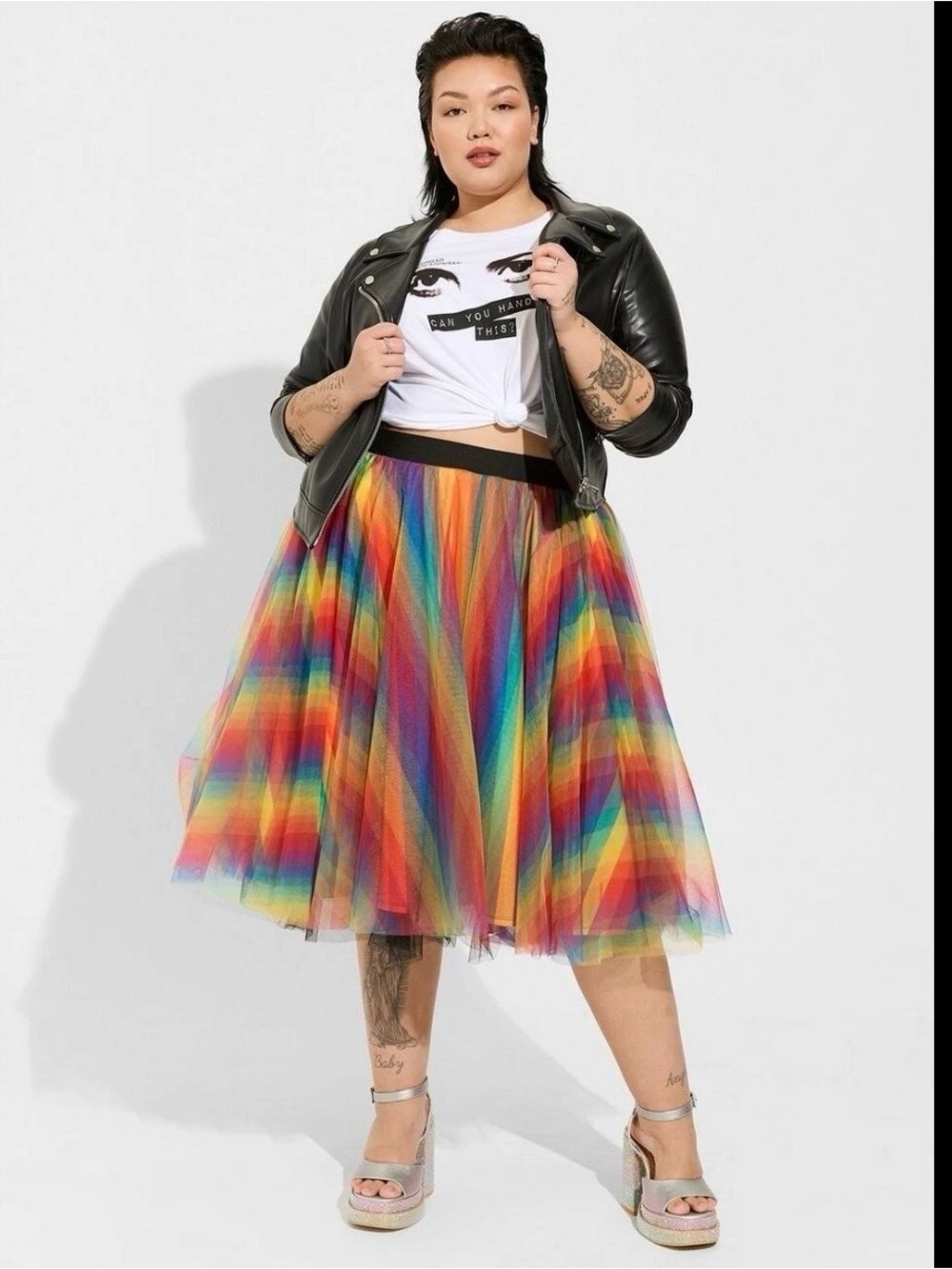torrid Pride Rainbow Skirt Midi Tulle NWT 2X